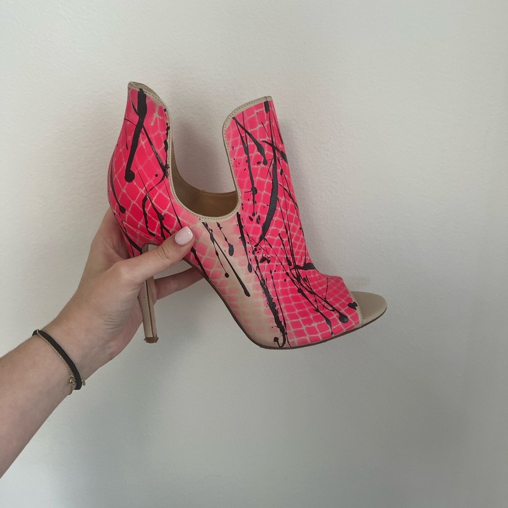 Pink Janiko Splatter Paint Women's Designer Heels